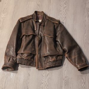 Vintage 80s Adam Spencer Leather Jacket Size 46